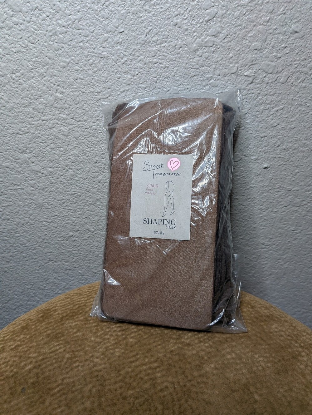 New Secret Treasures 3 Pack Brown Cocoa Sheer Shaping Pantyhose Tights L NWT